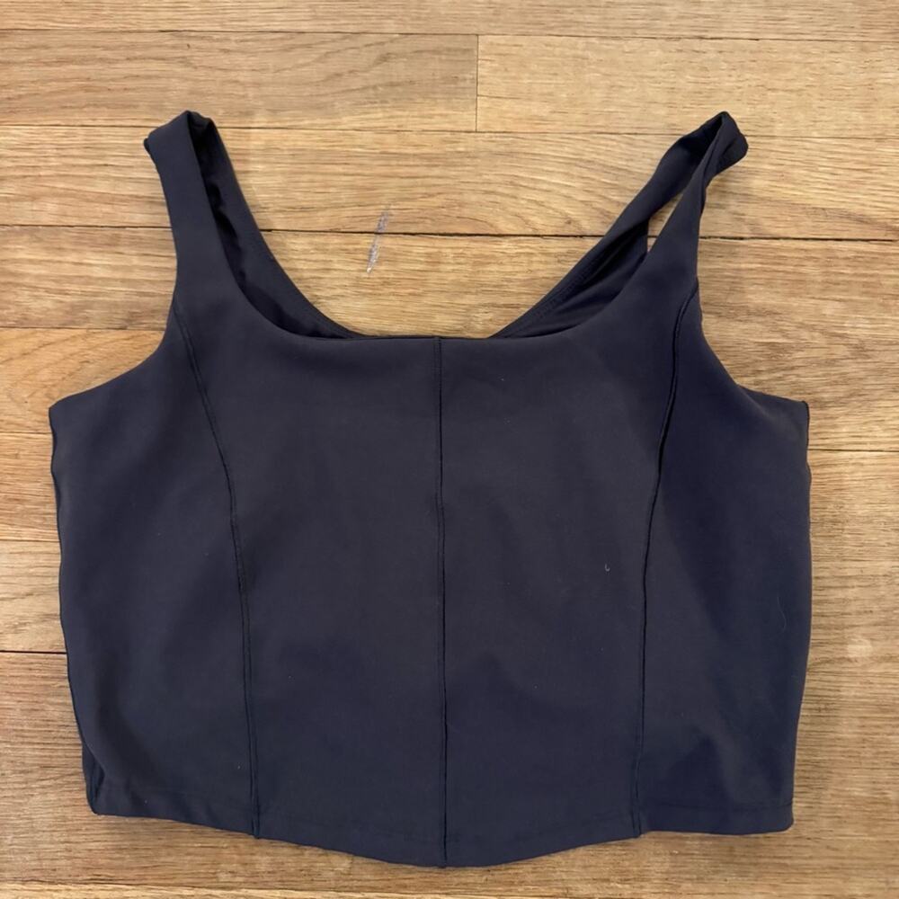 Harmony Balance Stretchy Gray Lined Cropped Tank Top – Size Large L